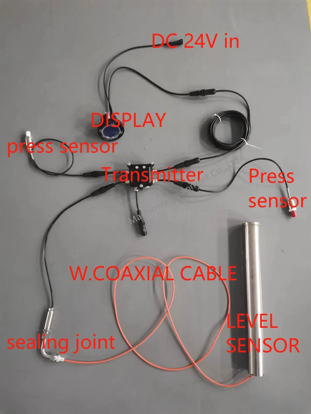 LNG Storage Fuel Tank Accessories Capacitance Level Sensor/Transducer Transmitter Pressure Sensor Displayer Coaxial Cable